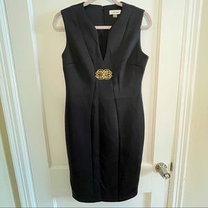 NWOT Calvin Klein Sleeveless Black Midi Dress Sz 6